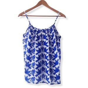 OLD NAVY Blue & White Bird Pattern Cami Tank Top